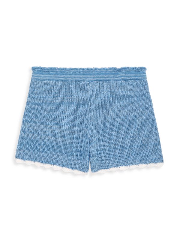 Design History Girl's Picot-Trim Knit Shorts